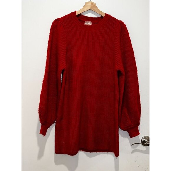 Show Me Your Mumu Red  Dixon Balloon Sleeves Knit Sweater Women's Size S - Picture 3 of 9